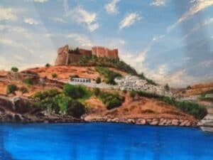 Lindos peinture acrylique de claude Blaesius